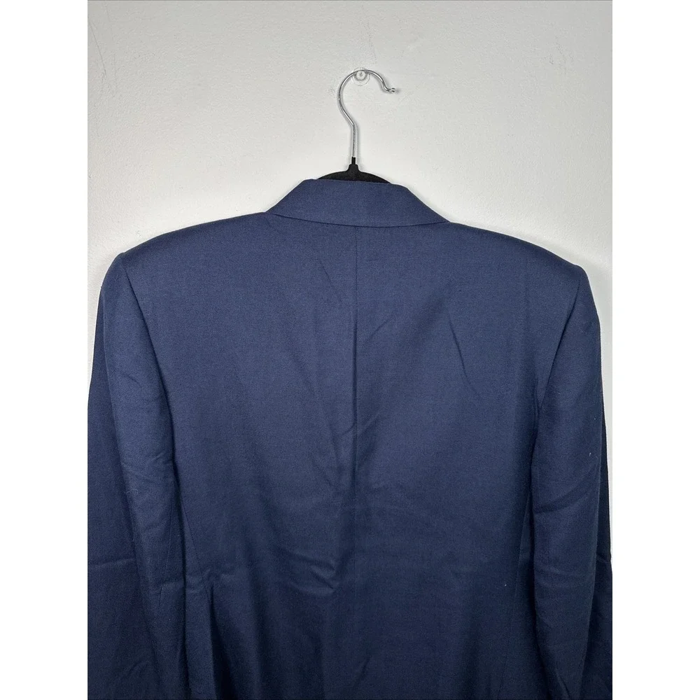 Vintage Talbots Blazer Womens Size 10 Blue One Button Lined Linen Blend USA Made
